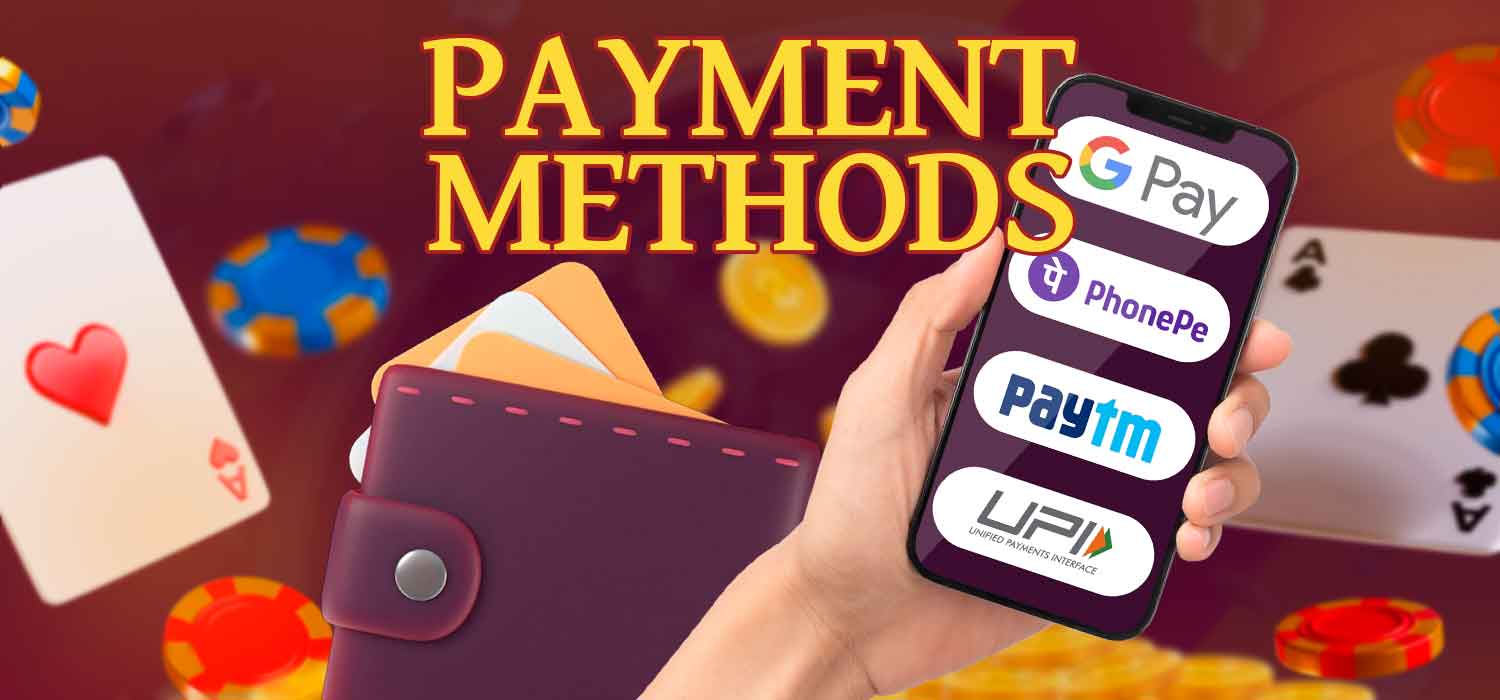 A variety of payment methods for players from India in the 3F Game app.